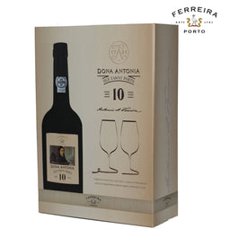 FERREIRA PORT | DONA ANTONIA 10 YEARS OLD TAWNY GIFTBOX + GLAZEN